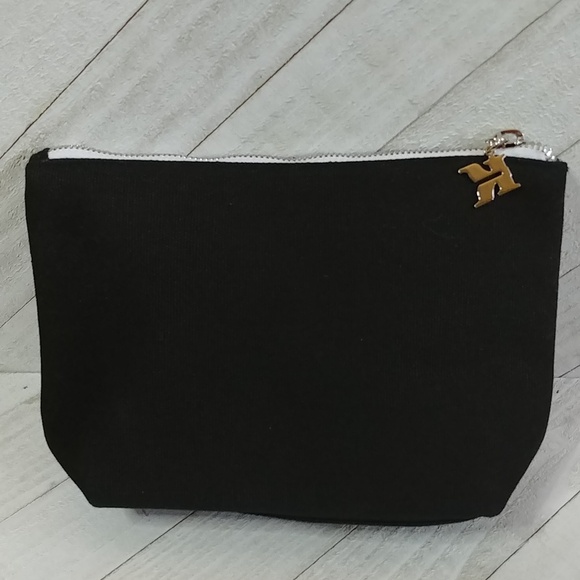 NEW Kiehl's Makeup Bag w. Sample Canvas Black and White - Picture 4 of 5